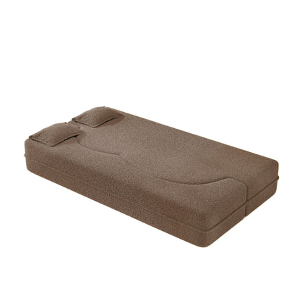 Modern Floor Sleeper Sofa Bed And Two Pillows
