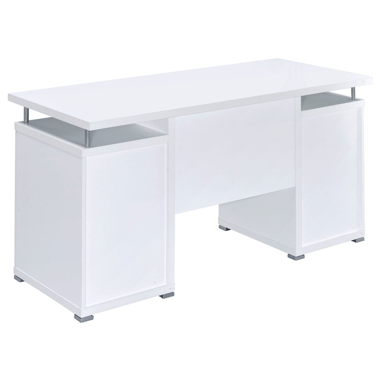 Rochelle 2 Drawer Office Desk white with side cubbies HouseOfZazla on Tampa Home & Garden Store