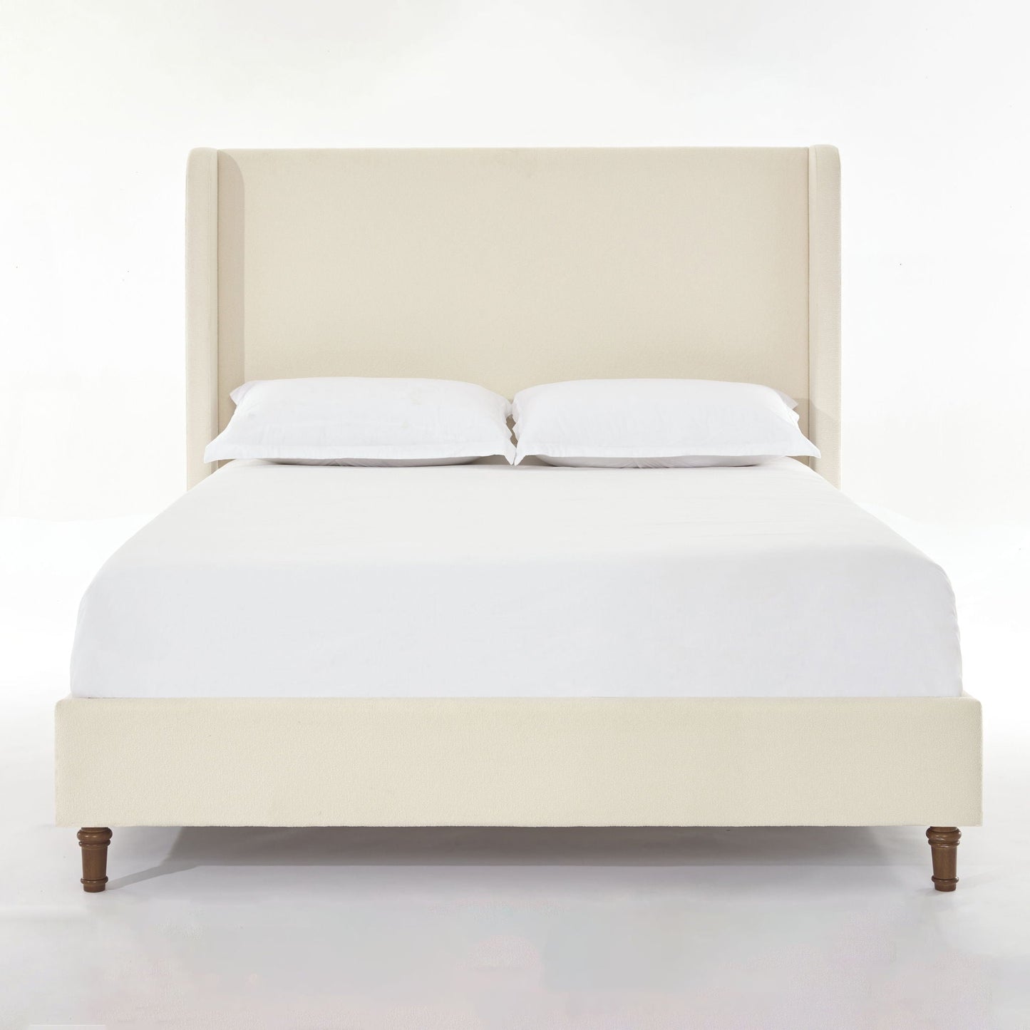 Harper Tall Headboard Upholstered Bed beige fabric on Tampa Home & Garden Store