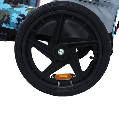 Outdoor Heavy Duty Collapsible Pet Trailer 16-Inch Wheel blue camouflage HouseOfZazla on Tampa Home & Garden Store