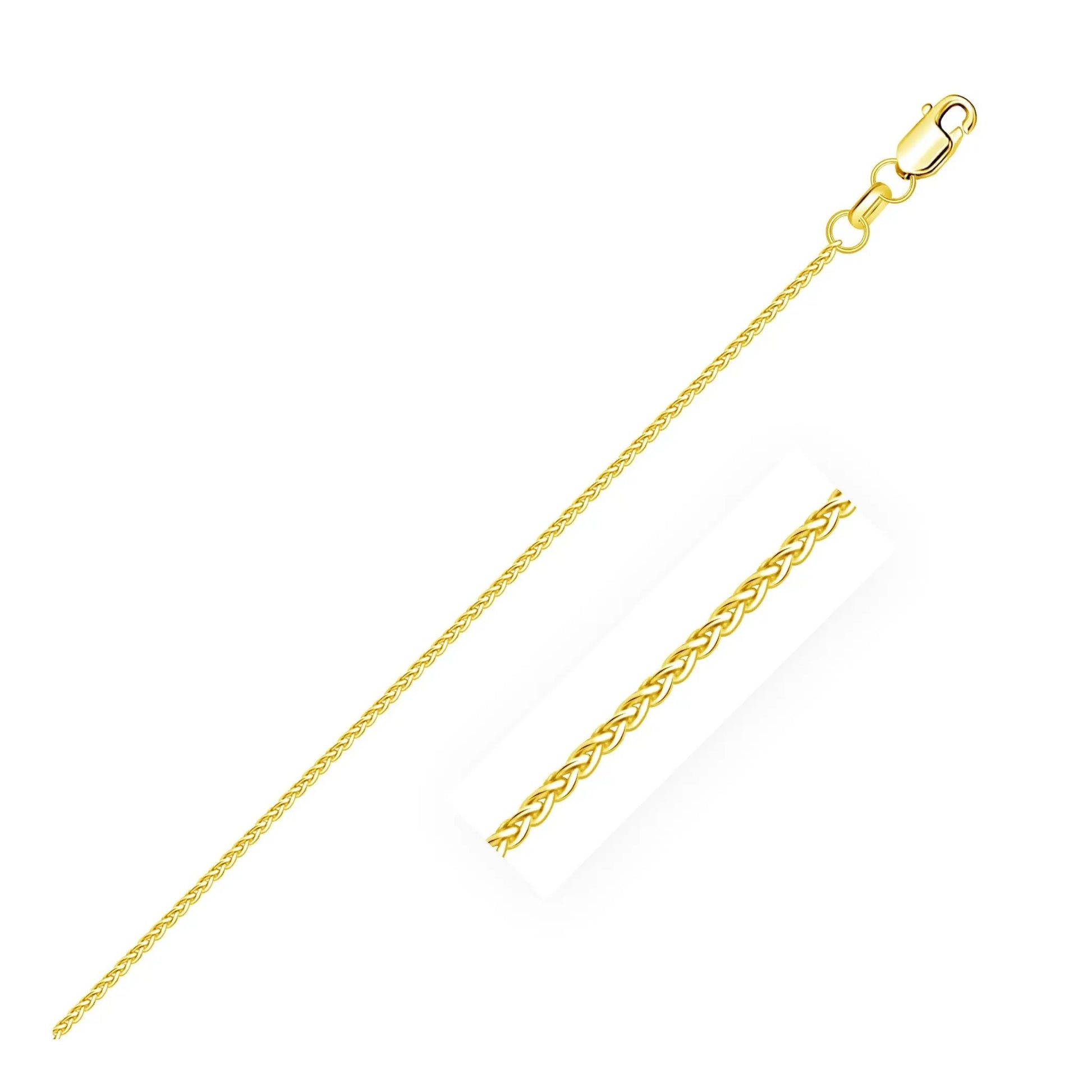 14k yellow gold diamond-cut round wheat chain 1.1mm necklace Bids.com on Tampa Home & Garden Store