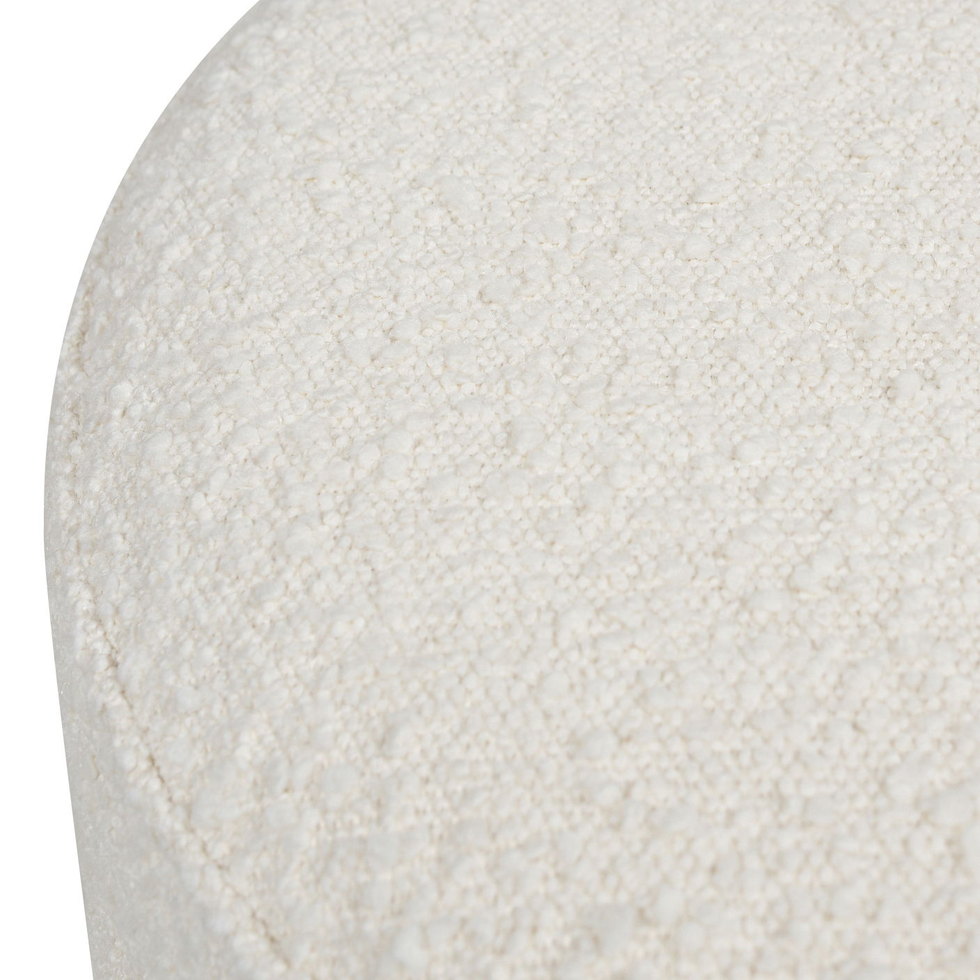 Fuji oversized round storage ottoman cream boucle fabric by HouseOfZazla on Tampa Home & Garden Store