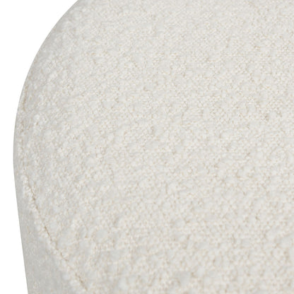 Fuji oversized round storage ottoman cream boucle fabric by HouseOfZazla on Tampa Home & Garden Store