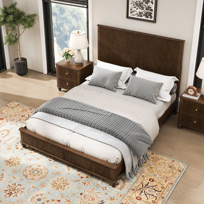 Solid Wood Platform Bed and the Tall Headboard