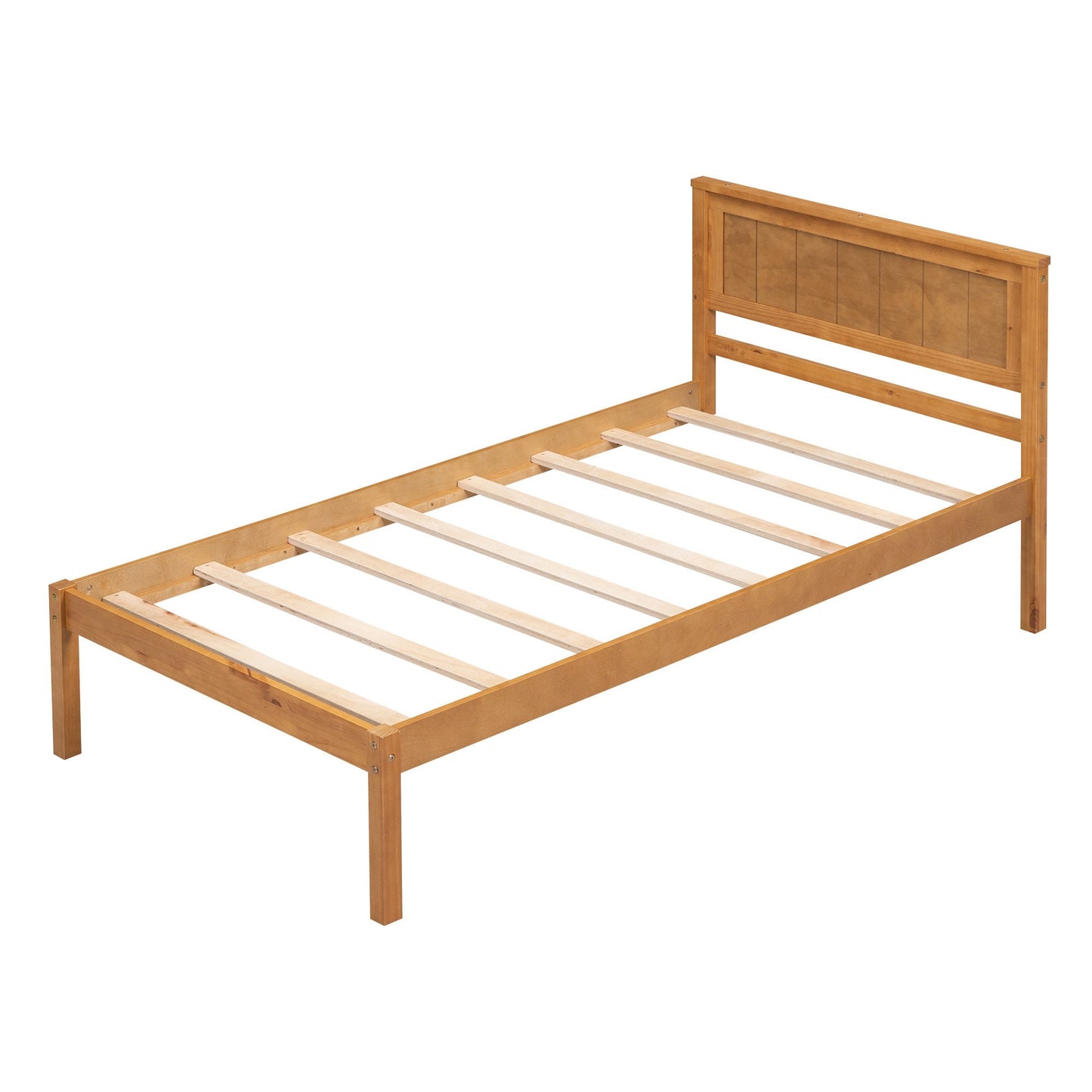 Strong Espresso Wood Platform Bed and Headboard