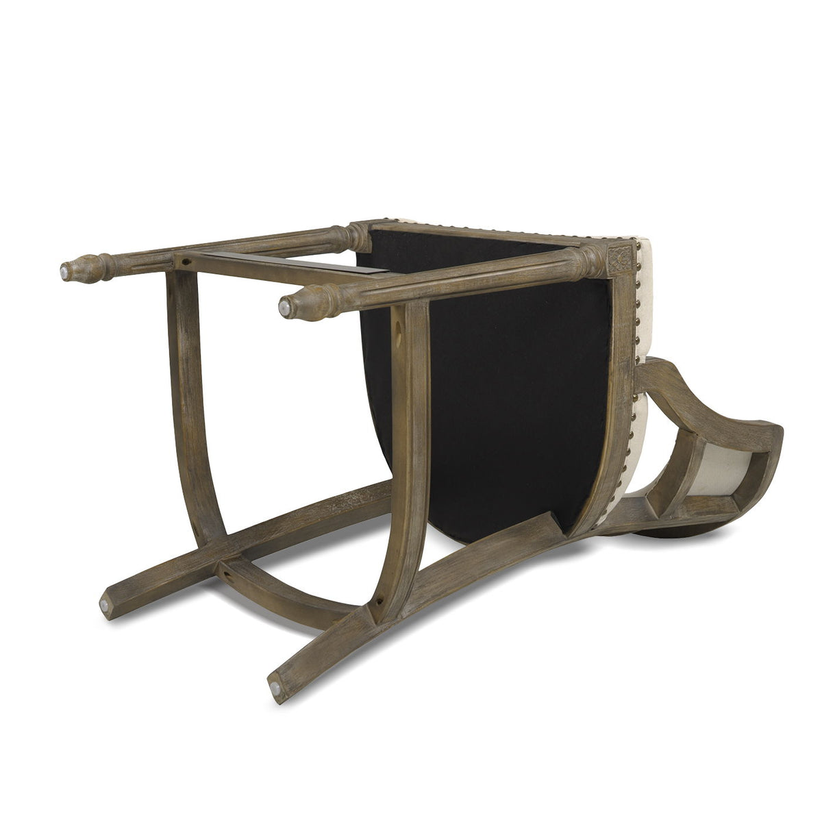 Beige counter height bar stool with backrest, black cushion by HouseOfZazla on Tampa Home & Garden Store