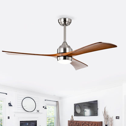 52-inch solid wood ceiling fan with light and remote, brushed nickel housing HouseOfZazla on Tampa Home & Garden Store