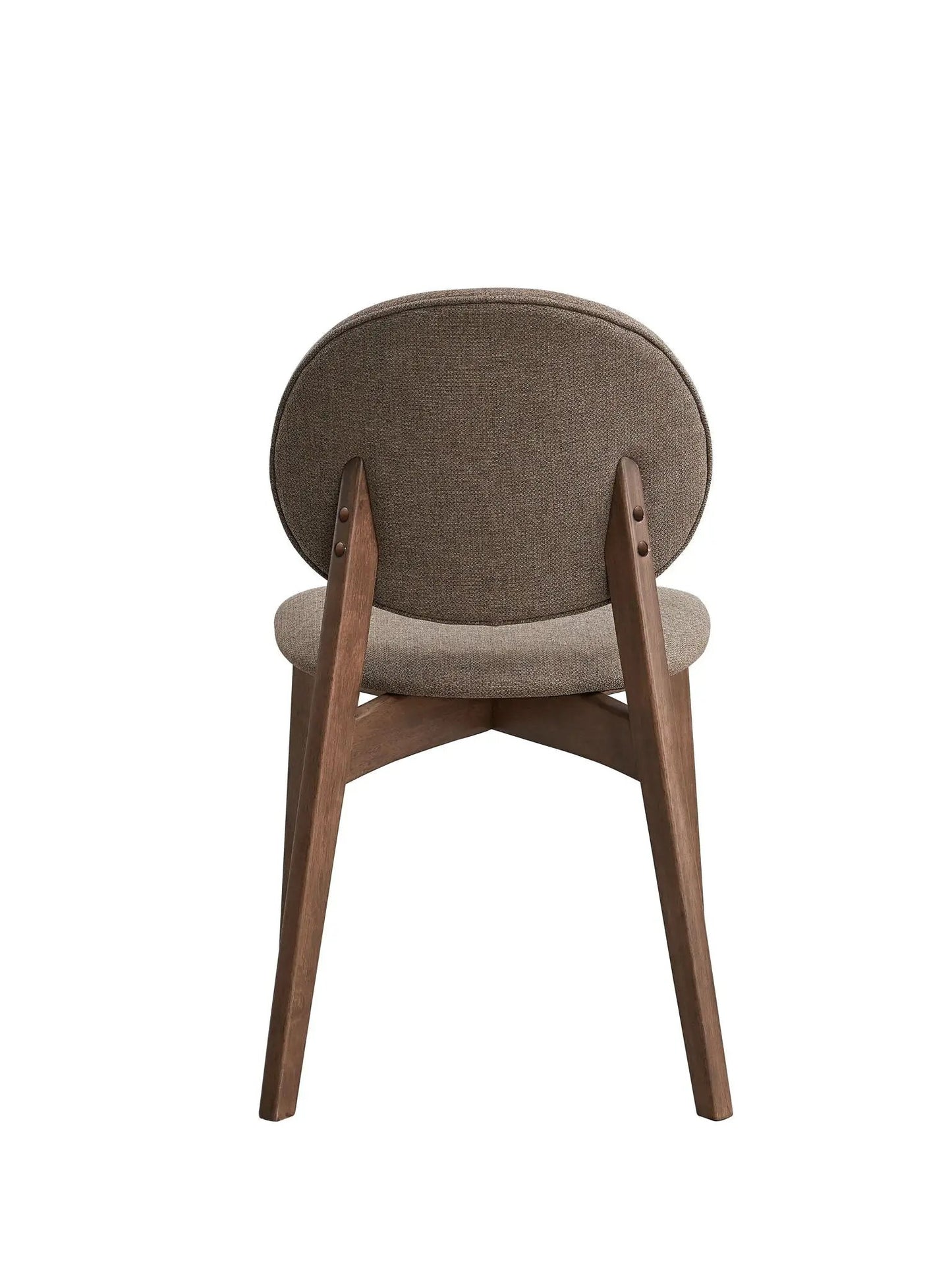 Hadasa Side Chairs set of 2 with rounded brown textured upholstery and wooden legs on Tampa Home & Garden Store