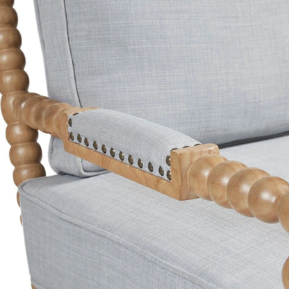 Arm Chair With Back Spindle Design and Cushions