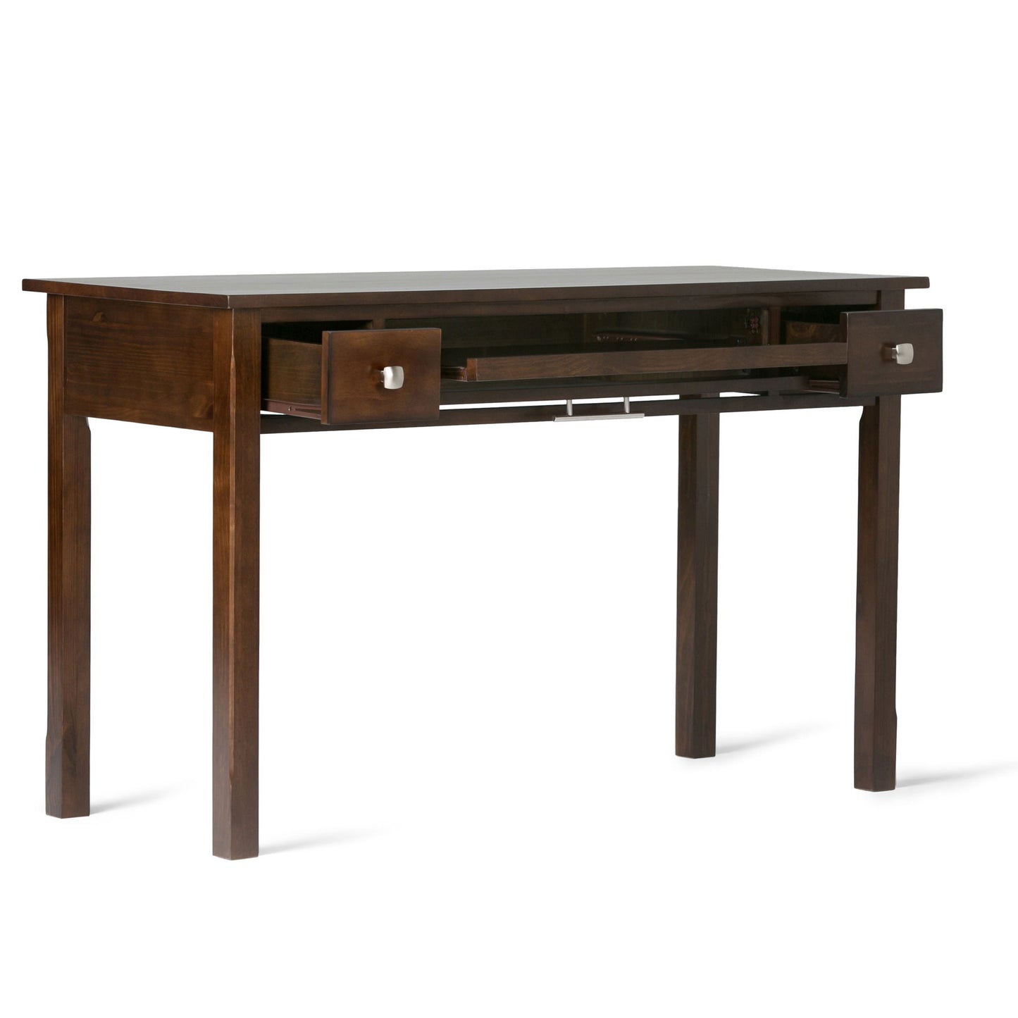 Avalon Handcrafted Writing Desk in dark walnut finish with front drawers by HouseOfZazla on Tampa Home & Garden Store