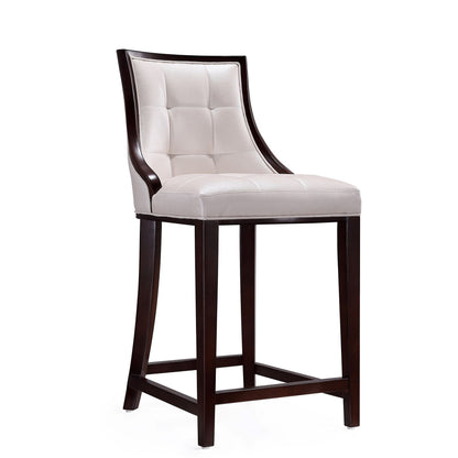 White bar height stool with solid wood frame and tufted upholstery by HouseOfZazla on Tampa Home & Garden Store