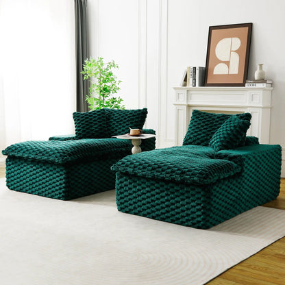 Double Chaise Lounge With Full Compressed Sponge