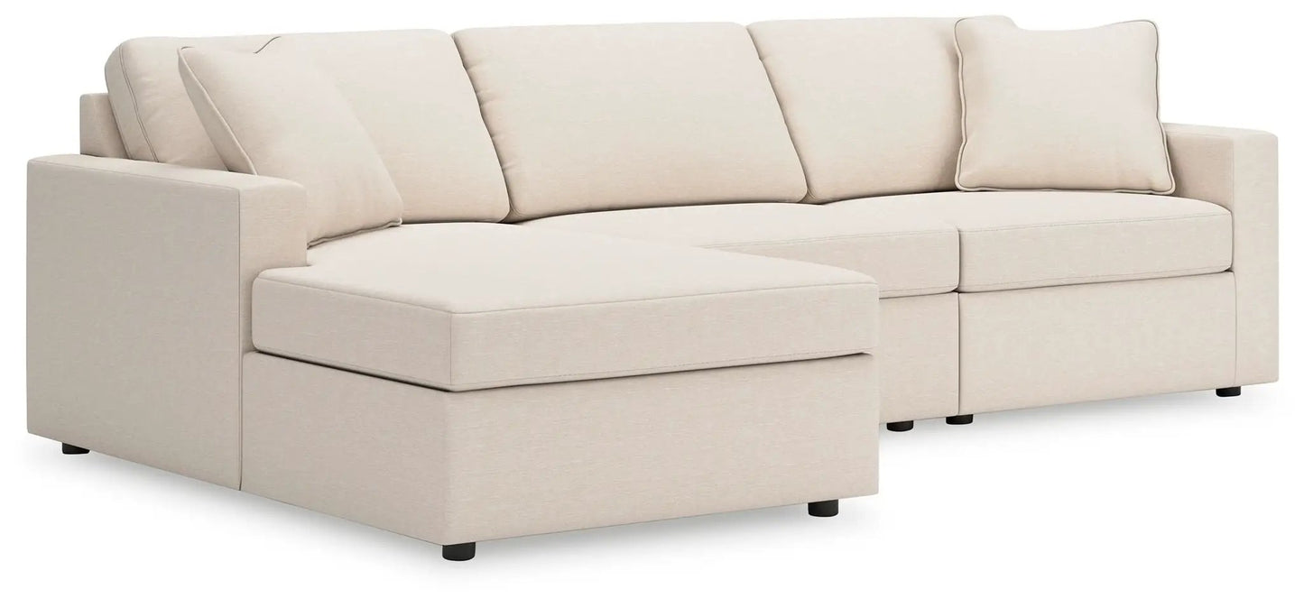 Modmax Sectional Oyster beige fabric with left chaise and cushions Unique Piece Furniture on Tampa Home & Garden Store