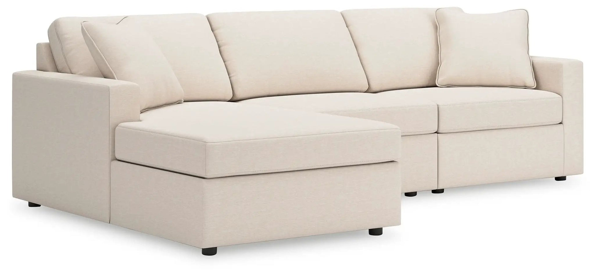 Modmax Sectional Oyster beige fabric with left chaise and cushions Unique Piece Furniture on Tampa Home & Garden Store