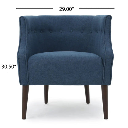 Contemporary upholstered club chair with button tufting in deep blue fabric by HouseOfZazla on Tampa Home & Garden Store