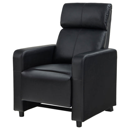 Push Back Recliner Black leather upholstery by HouseOfZazla, reclining chair on Tampa Home & Garden Store