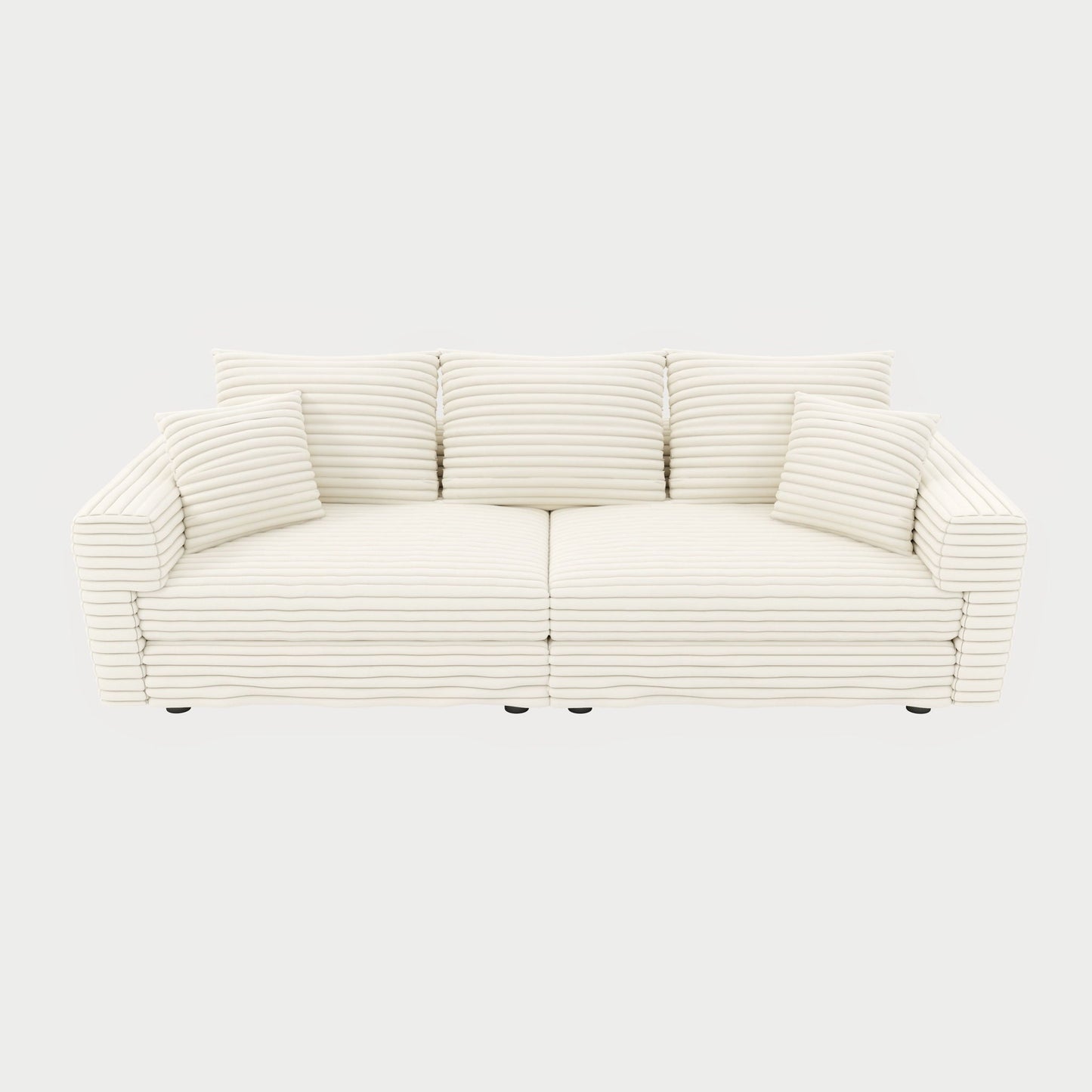 Deep Seat Sofa Bed With Ottoman and Soft Pillows