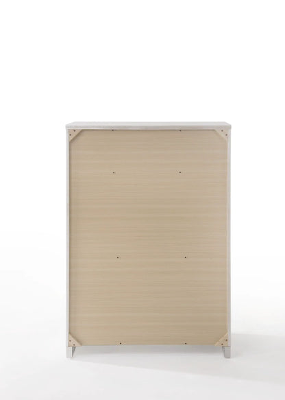 Naima II High Gloss Chest White With Five Drawers