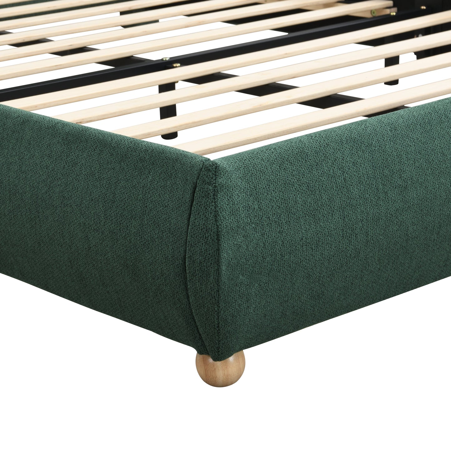 Queen Platform Bed and Soft Curved Headboard