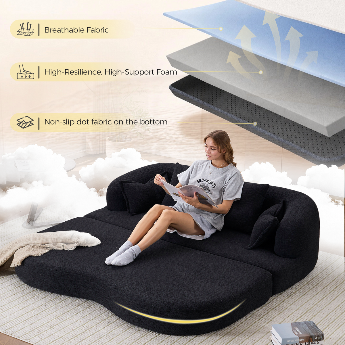 Foldable Sofa Bed For Small Apartments And Homes