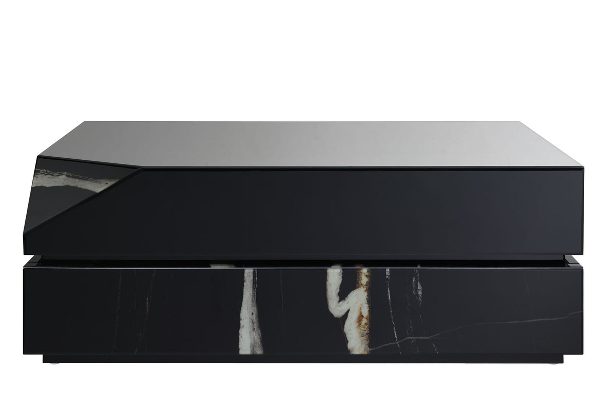 Coffee table, black mirrored finish with tempered glass top, HouseOfZazla on Tampa Home & Garden Store