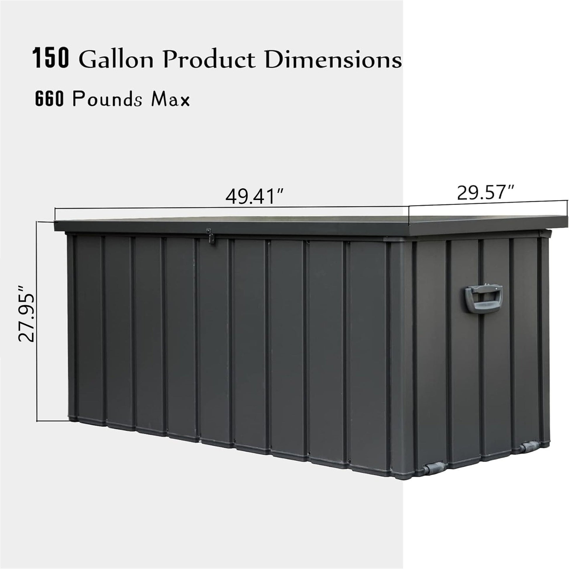 150 Gallon outdoor storage deck box by HouseOfZazla, dark gray, waterproof and lockable on Tampa Home & Garden Store