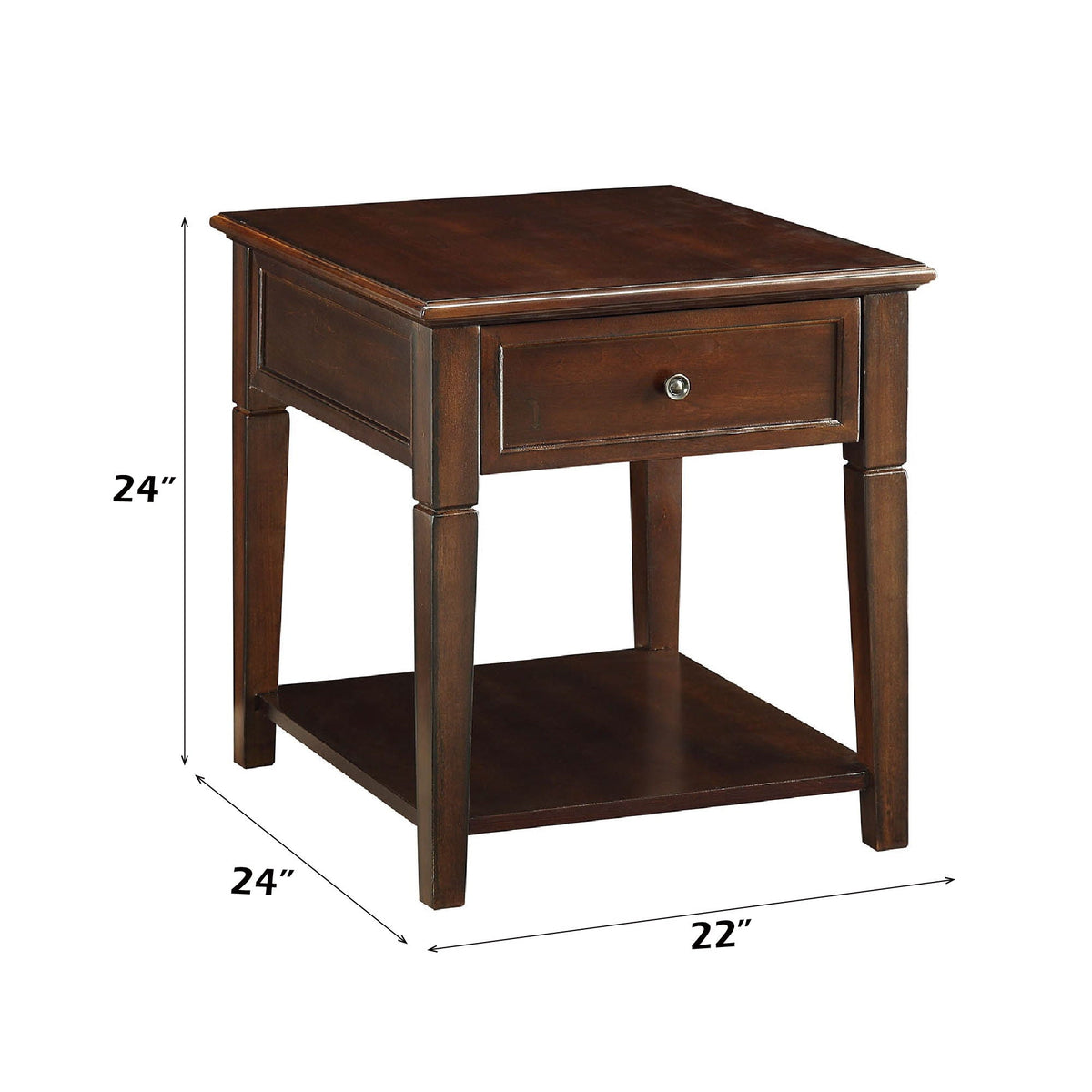 End table dark brown wood with lift-top storage and single drawer by HouseOfZazla Malachi design 24in tall on Tampa Home & Garden Store