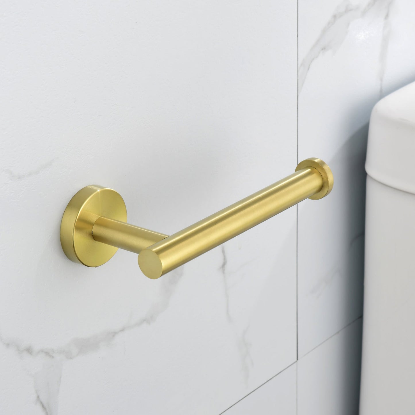 6-Piece Bathroom Hardware Accessories Set brass towel bar with round mounts by HouseOfZazla on Tampa Home & Garden Store