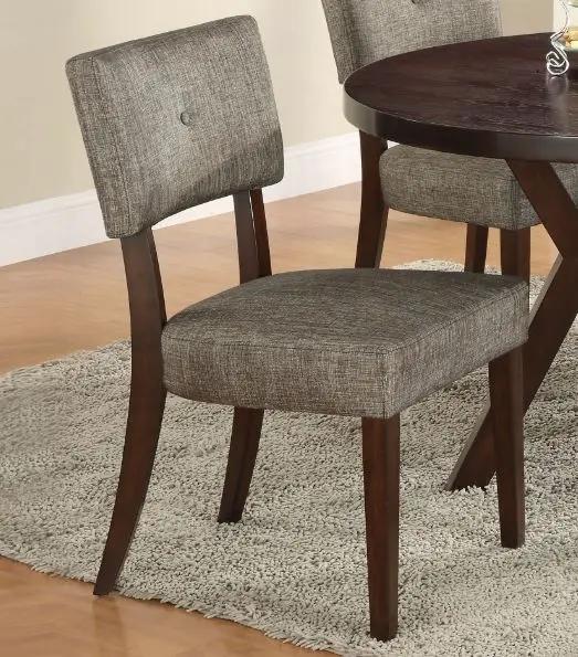 Drake side chair set (2) with gray fabric and dark wood legs by Unique Piece Furniture on Tampa Home & Garden Store
