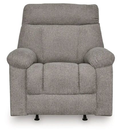 Hoyne Park Rocker Recliner, grey fabric, padded arms and back by Unique Piece Furniture on Tampa Home & Garden Store