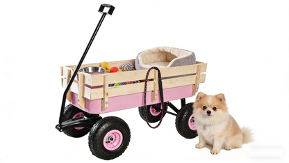 All Terrain Outdoor Wagon and Wood Railing