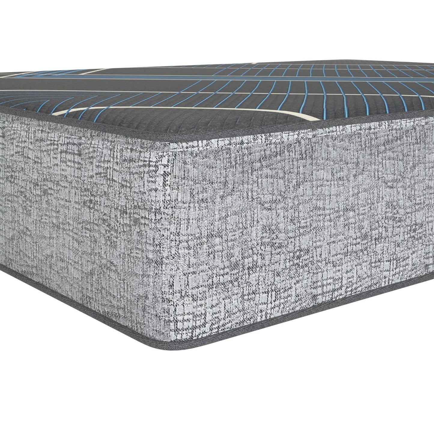 Tempagel 13in Lux Firm Hybrid Mattress with Advanced Cooling gray cover, blue cooling tubes on Tampa Home & Garden Store