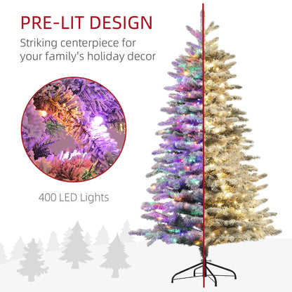 6.5 ft pre-lit snow flocked mountain pine artificial Christmas tree with 400 LED lights by HouseOfZazla on Tampa Home & Garden Store