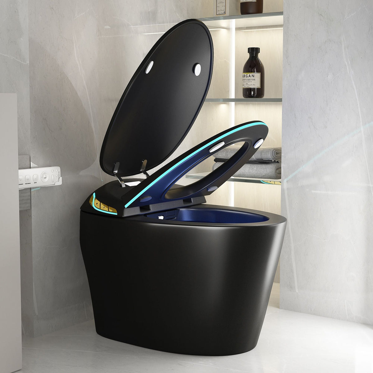 Smart Toilet With Ceramic Bidet, Matte Black, by HouseOfZazla on Tampa Home & Garden Store