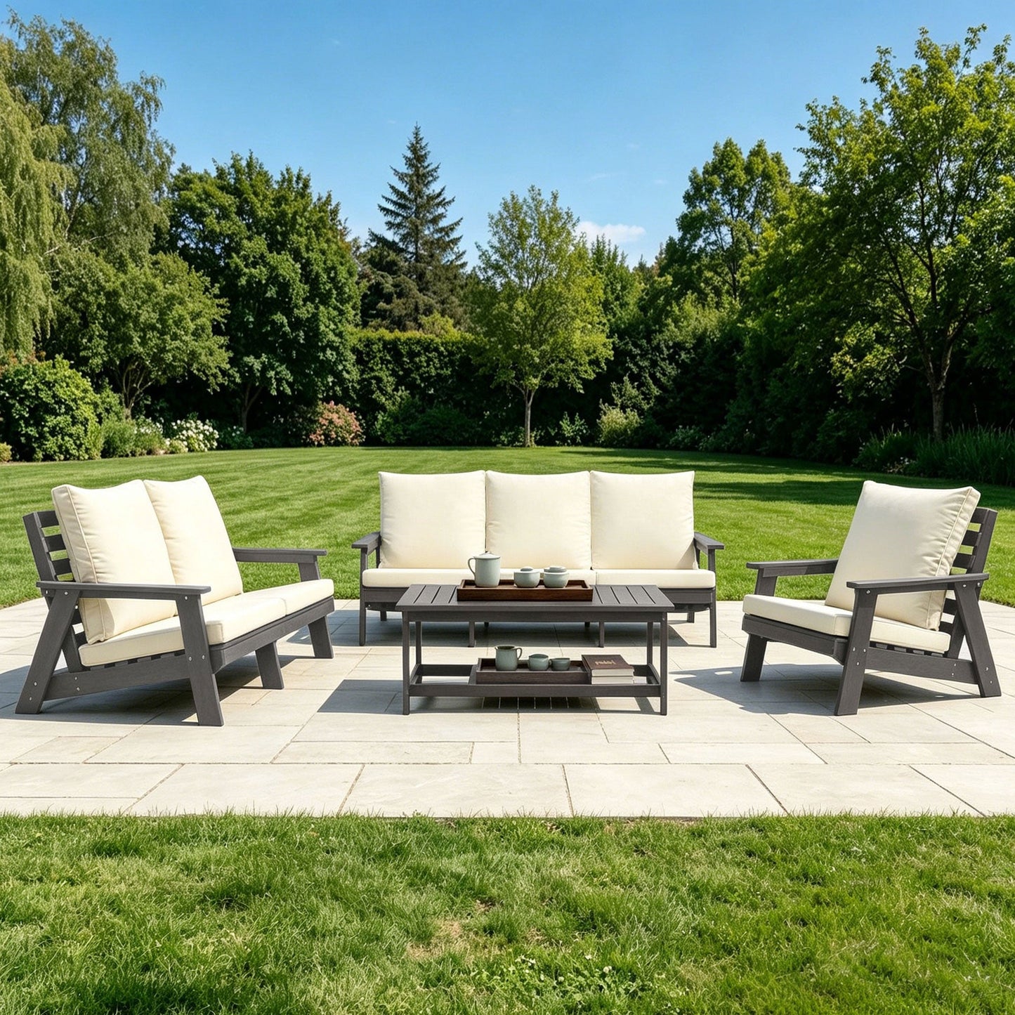 Hips 3 Seater Outdoor Patio Sofa with Cushion