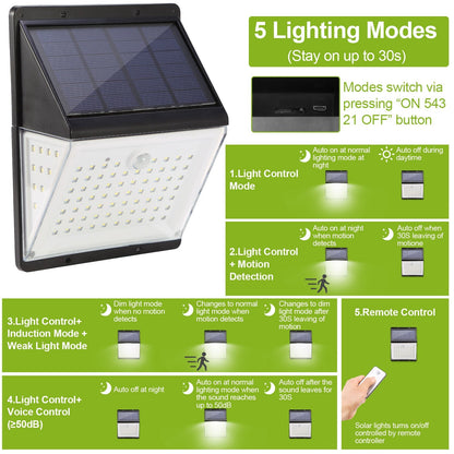 GBruno Store 88-LED black solar wall light with motion sensor IP65 waterproof lighting on Tampa Home & Garden Store