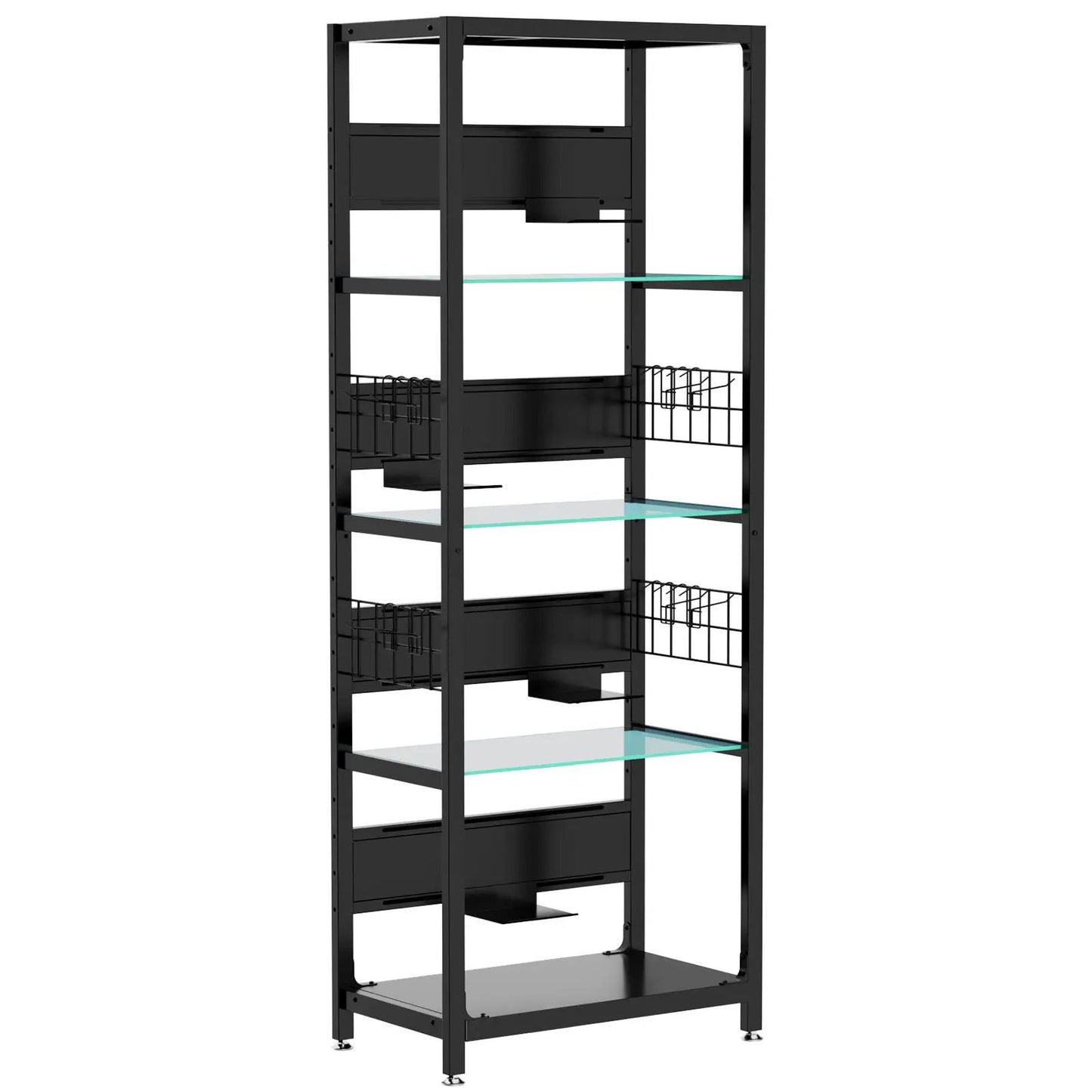 4 Tier Display Shelf RGB Lights Curio Cabinet