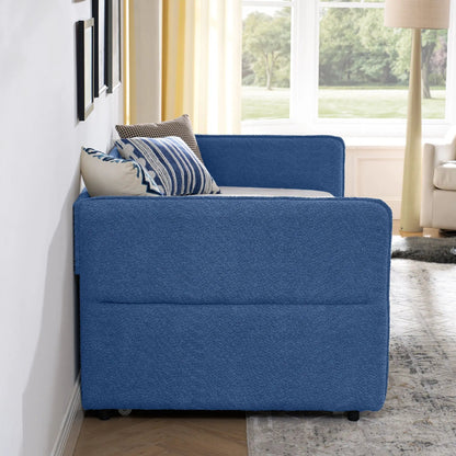 Upholstered Daybed With Pop Up Trundle For Guests