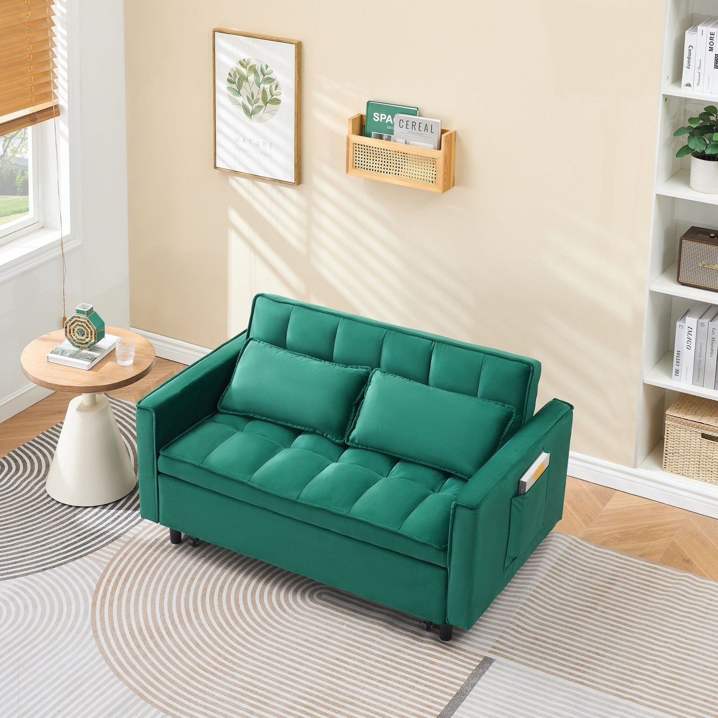 Large 3 In 1 Sofa Bed and Velvet Living Room