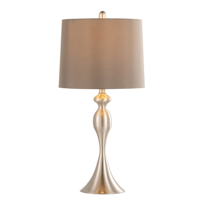 Ashland Contemporary Table Lamp with tan drum shade and brass base on Tampa Home & Garden Store