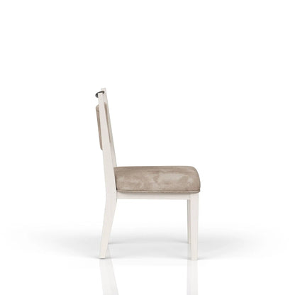 Rope Back Chair in Beige and Carmel Wood
