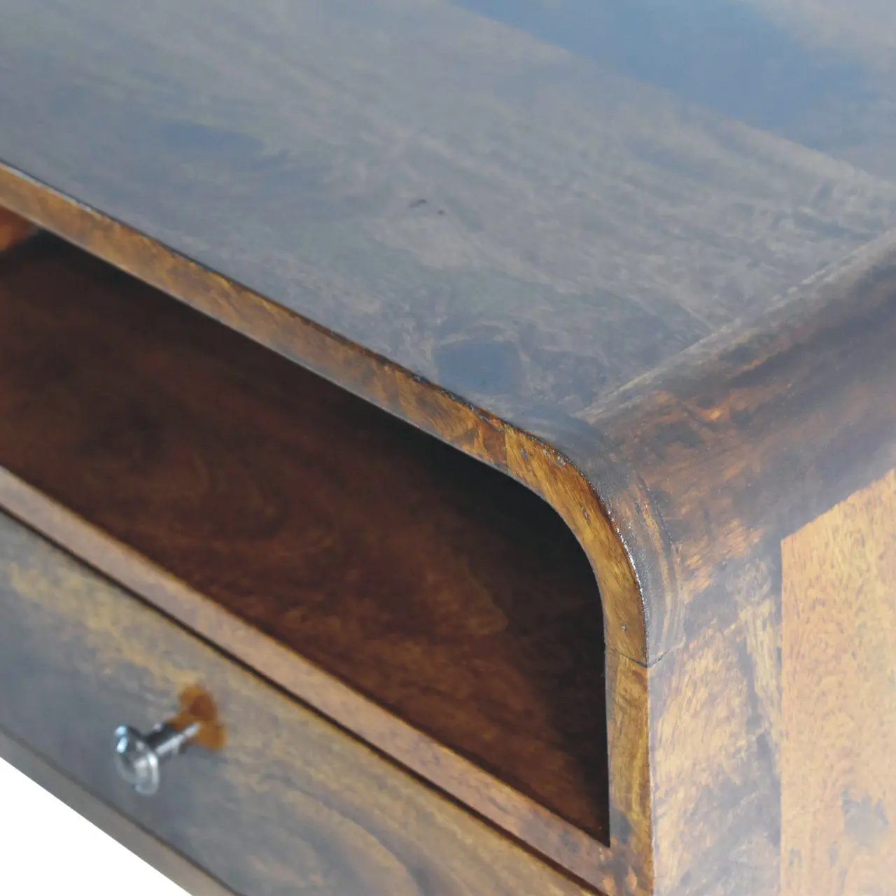 Curved Upper Slot Floating Nightstand with Drawer