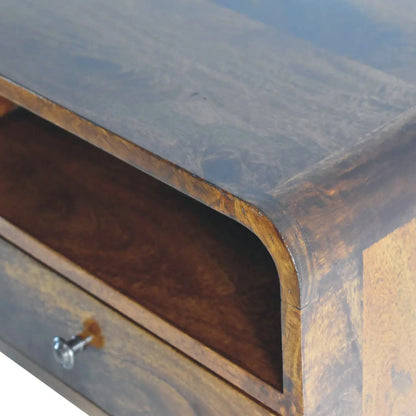 Curved Upper Slot Floating Nightstand with Drawer