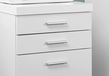 File cabinet white 5-drawer with silver bar pulls by Unique Piece Furniture on Tampa Home & Garden Store