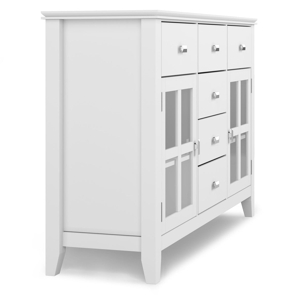 Solid wood sideboard buffet with glass storage, white finish, HouseOfZazla on Tampa Home & Garden Store