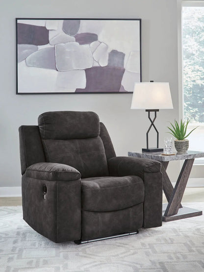 Brysonview Zero-Wall Recliner charcoal plush upholstery on Tampa Home & Garden Store