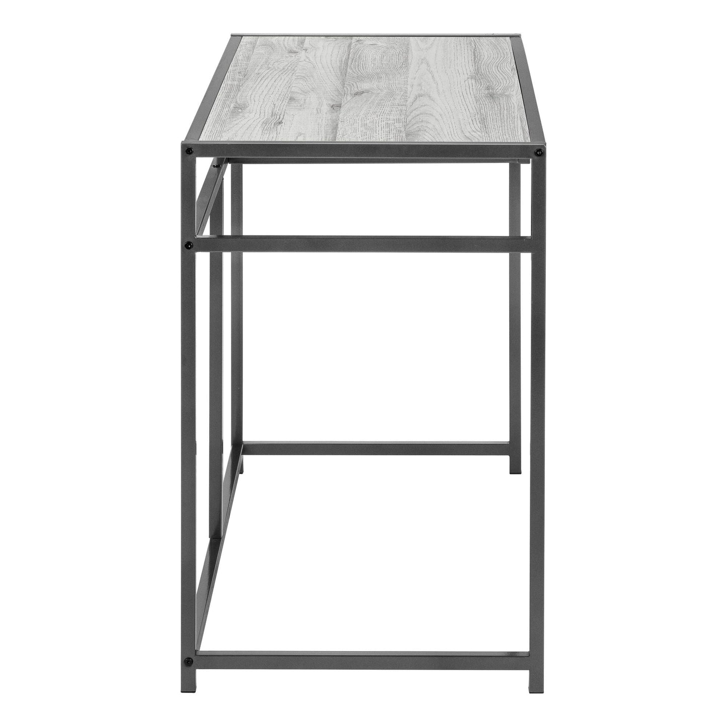 Computer desk for home office with a gray metal frame and light wood top on Tampa Home & Garden Store