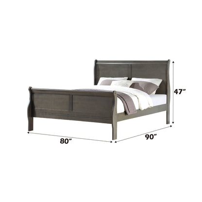 Louis Philippe Sleigh Style Bed metal sleigh bed with curved headboard and footboard 80x90 in on Tampa Home & Garden Store