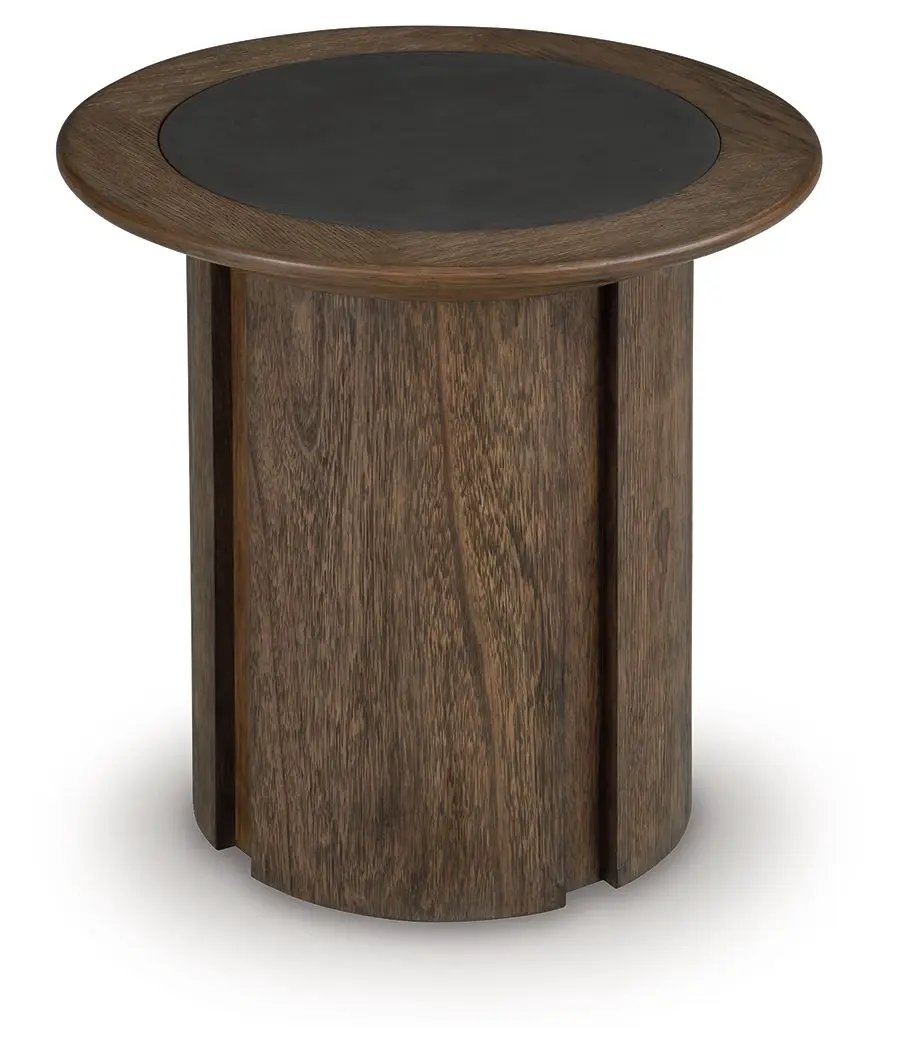 Dontayne Round Table with Dark Top Living Room