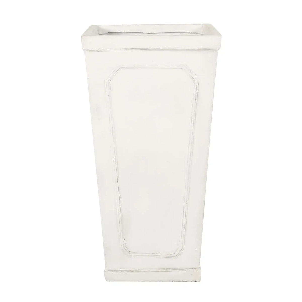 Outdoor Planter HouseOfZazla white tall paneled design on Tampa Home & Garden Store